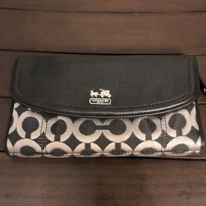 Coach black and silver wallet